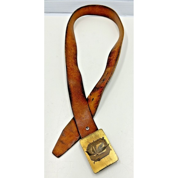 Vintage 1960s Ohio State‎ Leather Belt with Buckle main image 4